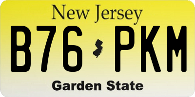 NJ license plate B76PKM