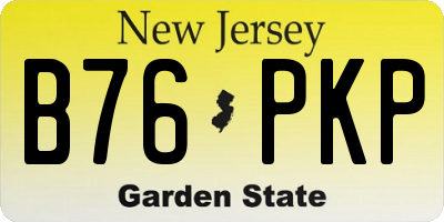 NJ license plate B76PKP