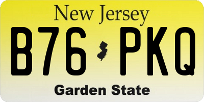 NJ license plate B76PKQ