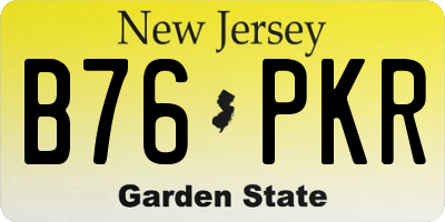 NJ license plate B76PKR