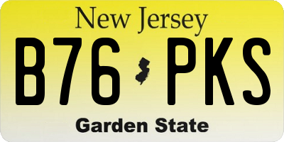 NJ license plate B76PKS