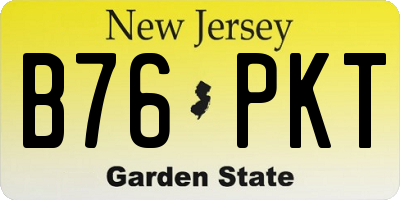 NJ license plate B76PKT