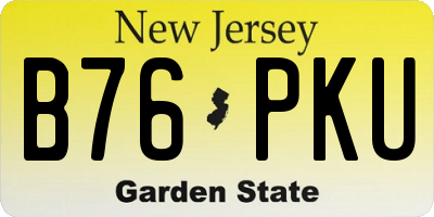 NJ license plate B76PKU