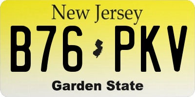 NJ license plate B76PKV