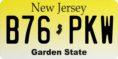 NJ license plate B76PKW