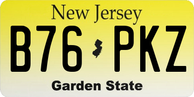 NJ license plate B76PKZ
