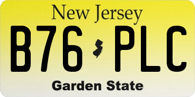 NJ license plate B76PLC