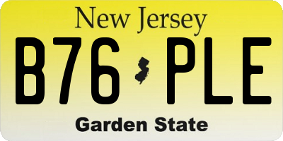 NJ license plate B76PLE