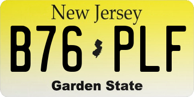 NJ license plate B76PLF