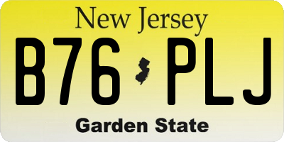 NJ license plate B76PLJ
