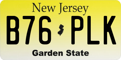NJ license plate B76PLK
