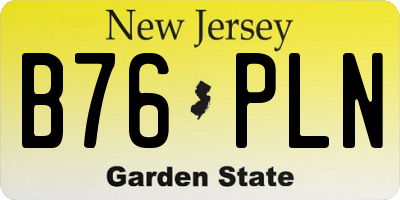 NJ license plate B76PLN