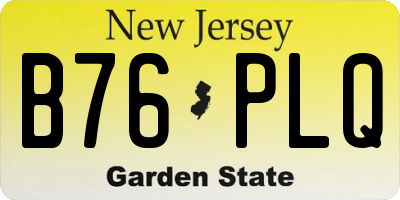 NJ license plate B76PLQ