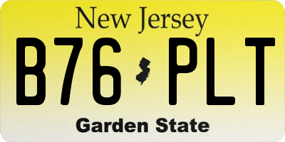 NJ license plate B76PLT