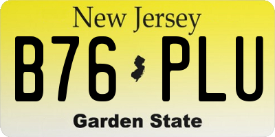 NJ license plate B76PLU