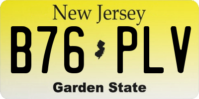 NJ license plate B76PLV