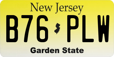 NJ license plate B76PLW