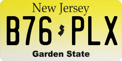 NJ license plate B76PLX