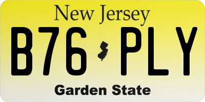 NJ license plate B76PLY