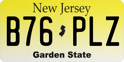 NJ license plate B76PLZ