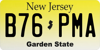 NJ license plate B76PMA