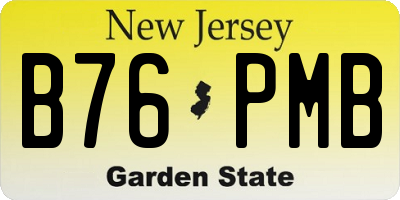 NJ license plate B76PMB