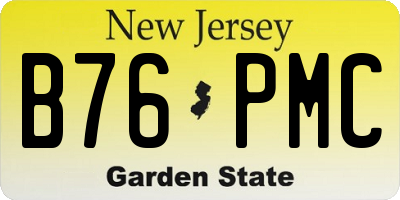 NJ license plate B76PMC