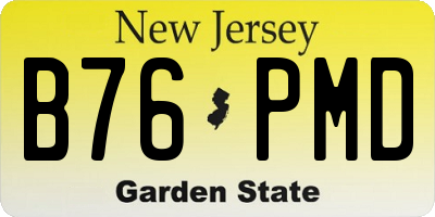NJ license plate B76PMD