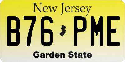 NJ license plate B76PME