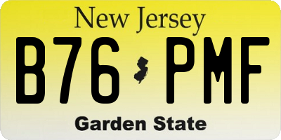 NJ license plate B76PMF
