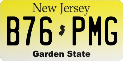 NJ license plate B76PMG