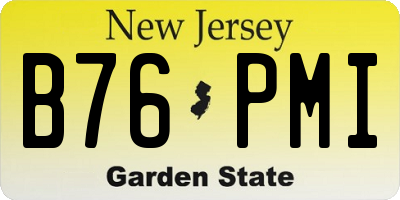 NJ license plate B76PMI