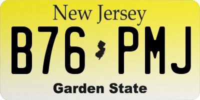 NJ license plate B76PMJ