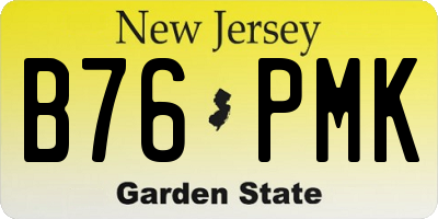 NJ license plate B76PMK
