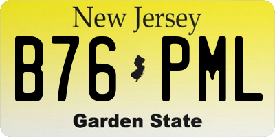NJ license plate B76PML