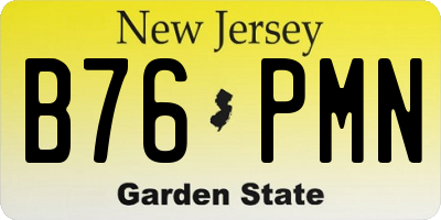 NJ license plate B76PMN