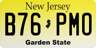 NJ license plate B76PMO