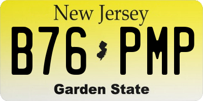 NJ license plate B76PMP