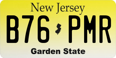 NJ license plate B76PMR