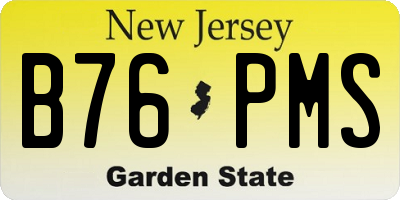 NJ license plate B76PMS