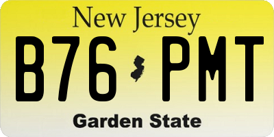 NJ license plate B76PMT