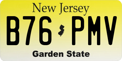 NJ license plate B76PMV