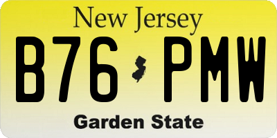 NJ license plate B76PMW