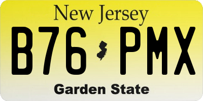 NJ license plate B76PMX
