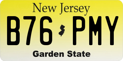 NJ license plate B76PMY