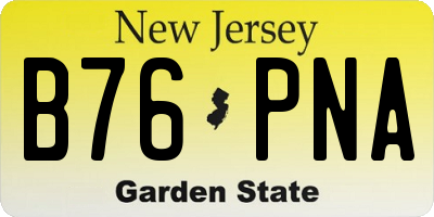 NJ license plate B76PNA