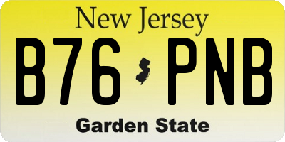 NJ license plate B76PNB