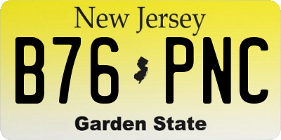 NJ license plate B76PNC