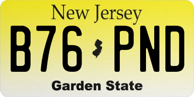 NJ license plate B76PND
