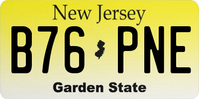 NJ license plate B76PNE